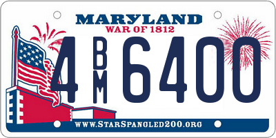 MD license plate 4BM6400