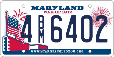 MD license plate 4BM6402