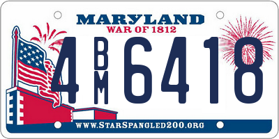 MD license plate 4BM6418