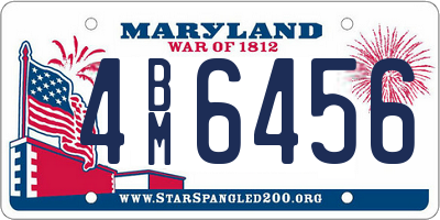 MD license plate 4BM6456
