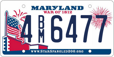 MD license plate 4BM6477