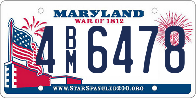 MD license plate 4BM6478