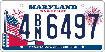 MD license plate 4BM6497