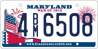 MD license plate 4BM6508