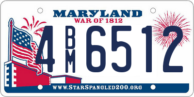 MD license plate 4BM6512