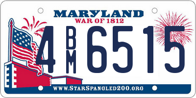 MD license plate 4BM6515