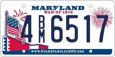 MD license plate 4BM6517
