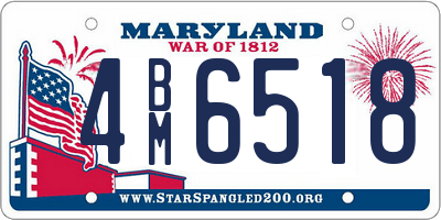 MD license plate 4BM6518