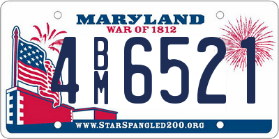 MD license plate 4BM6521