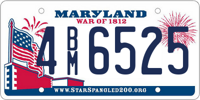 MD license plate 4BM6525