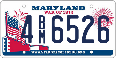MD license plate 4BM6526