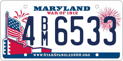 MD license plate 4BM6533