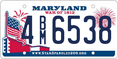 MD license plate 4BM6538