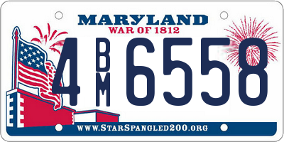 MD license plate 4BM6558