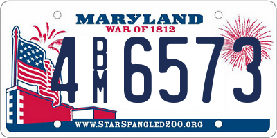 MD license plate 4BM6573