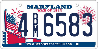 MD license plate 4BM6583