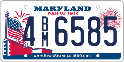 MD license plate 4BM6585