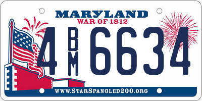 MD license plate 4BM6634