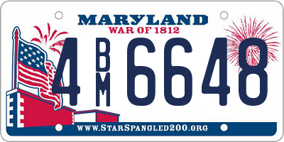 MD license plate 4BM6648