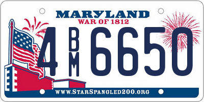 MD license plate 4BM6650