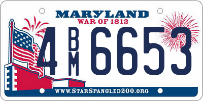 MD license plate 4BM6653