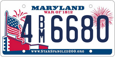 MD license plate 4BM6680