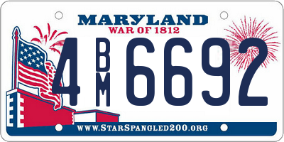 MD license plate 4BM6692