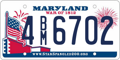 MD license plate 4BM6702