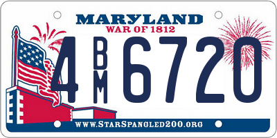 MD license plate 4BM6720