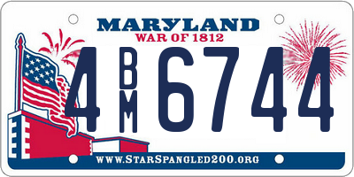MD license plate 4BM6744