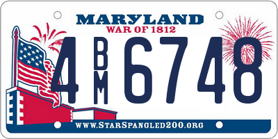 MD license plate 4BM6748
