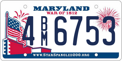MD license plate 4BM6753