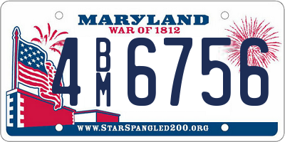MD license plate 4BM6756