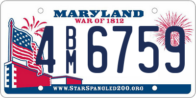 MD license plate 4BM6759