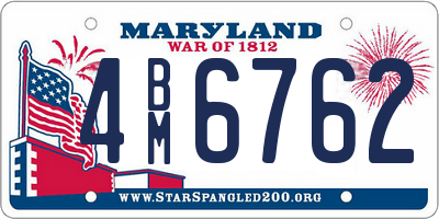 MD license plate 4BM6762