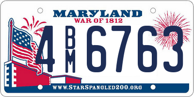 MD license plate 4BM6763