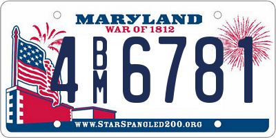 MD license plate 4BM6781