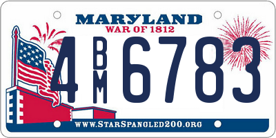 MD license plate 4BM6783