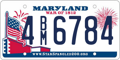 MD license plate 4BM6784