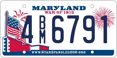 MD license plate 4BM6791