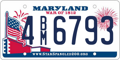 MD license plate 4BM6793