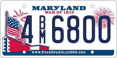 MD license plate 4BM6800