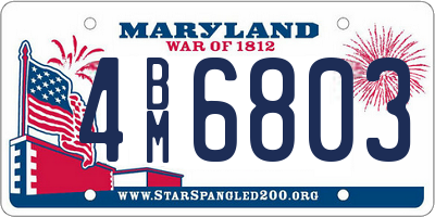 MD license plate 4BM6803