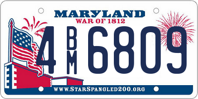 MD license plate 4BM6809