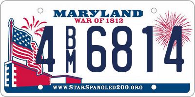 MD license plate 4BM6814