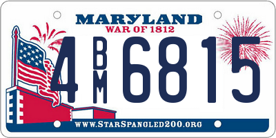 MD license plate 4BM6815