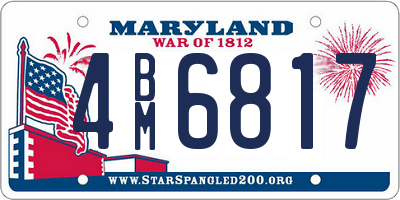 MD license plate 4BM6817