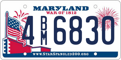 MD license plate 4BM6830