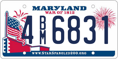 MD license plate 4BM6831