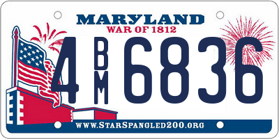 MD license plate 4BM6836